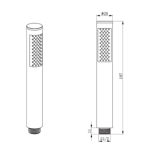 Ցնցուղի գլխիկ արույրից Raiber prem RPB-20,սև