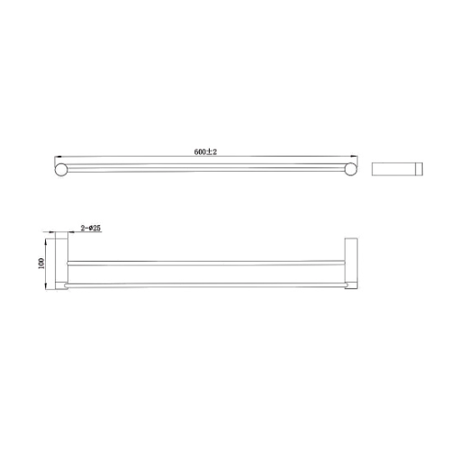 Սրբիչի կախիչ կրկ. Raiber prem RPB-80002,սև