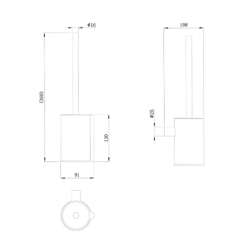 Խոզանակ պատի Raiber prem RPG-80010,ոսկ.