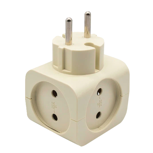 Եռաբաշխիչ SP-4-I 16A,սև ա/հողանց.