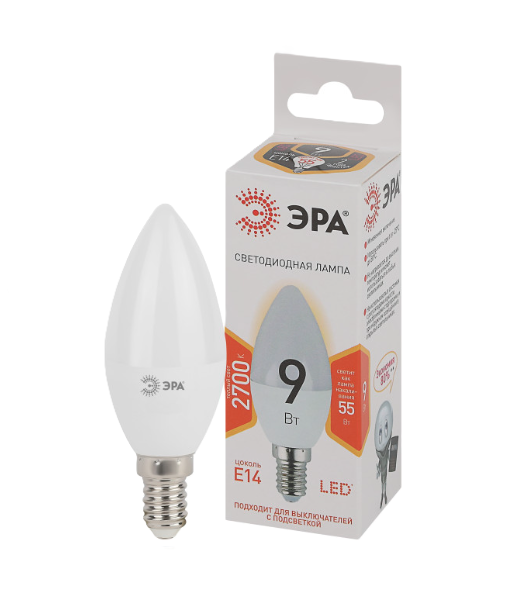 Լամպ B35-9W E14 2700k ԷՌԱ լեդ 301