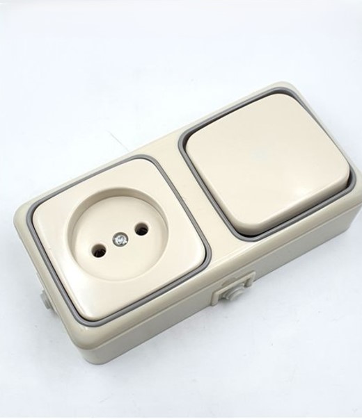 Վարդակ+անջատիչ 1տ պատի TITAN 2422+2623