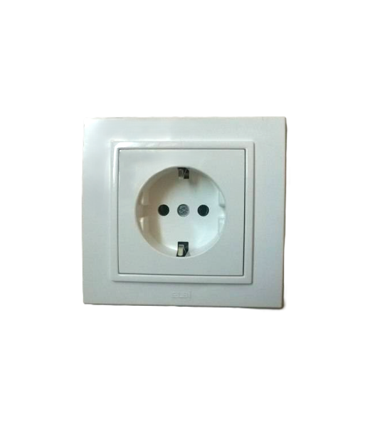 Վարդակ 1տ. հողանցումով սպիտակ OVIVO