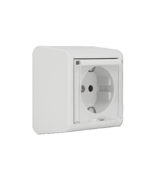 Վարդակ 1տ. կափարիչով  պատի վրայի OVIVO